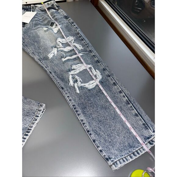 Kancan high waisted relaxed thigh tapered leg mom jeans distressed size 11 new - Picture 8 of 14